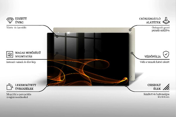 Skleněná deska za sporák Abstraktní linie