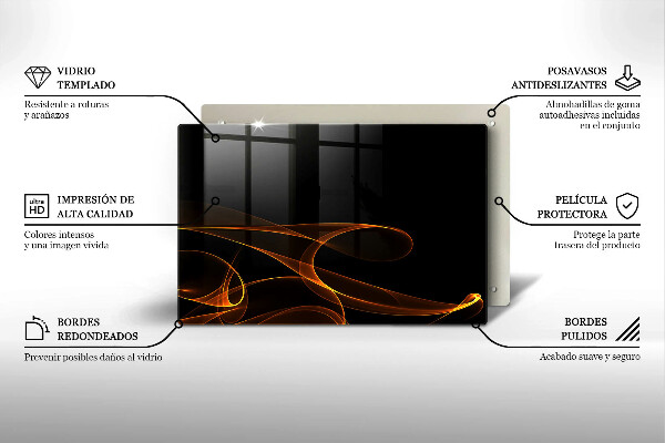 Skleněná deska za sporák Abstraktní linie