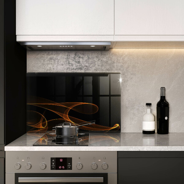 Skleněná deska za sporák Abstraktní linie