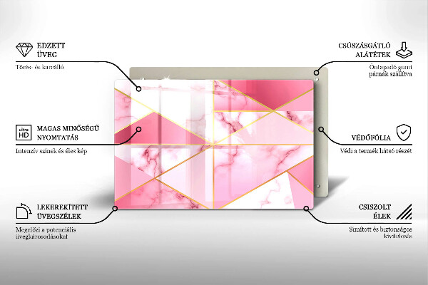 Skleněná deska za sporák Geometrický mramor
