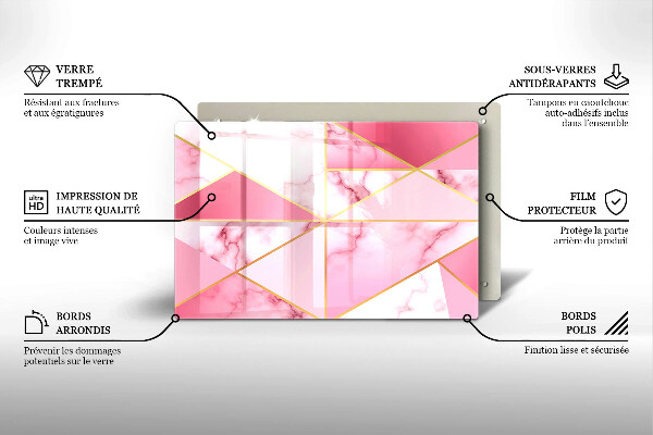 Skleněná deska za sporák Geometrický mramor