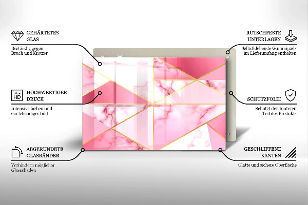 Skleněná deska za sporák Geometrický mramor