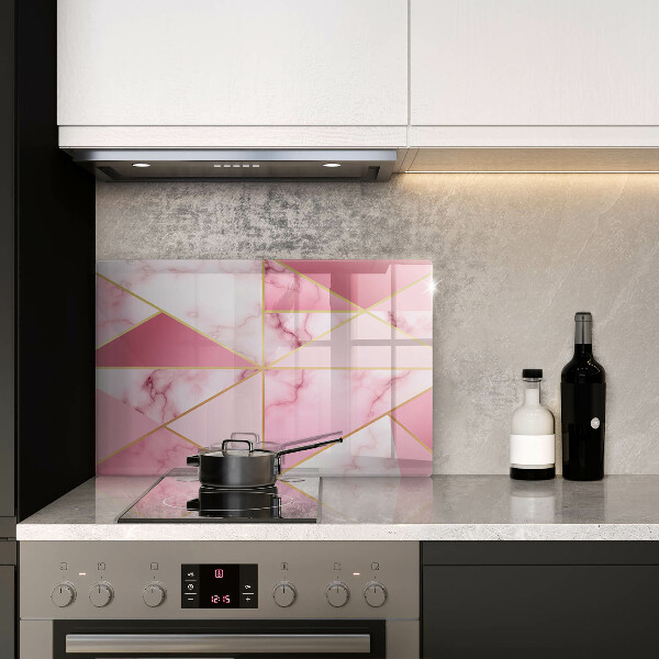 Skleněná deska za sporák Geometrický mramor