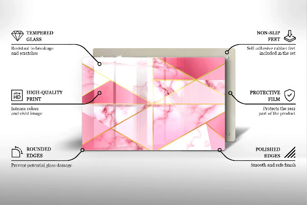 Skleněná deska za sporák Geometrický mramor