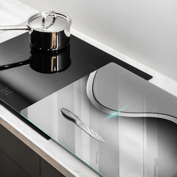 Skleněná deska za sporák Kovová abstrakce