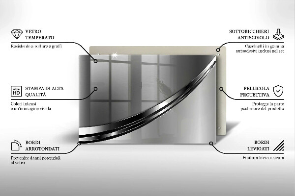 Skleněná deska za sporák Kovová abstrakce