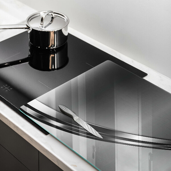 Skleněná deska za sporák Kovová abstrakce