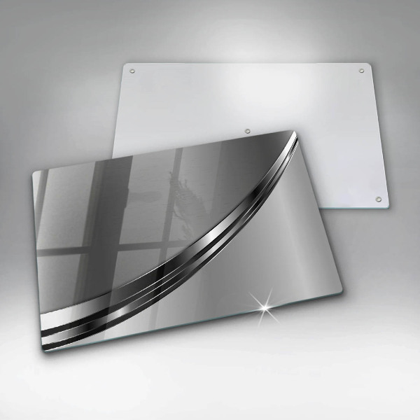 Skleněná deska za sporák Kovová abstrakce