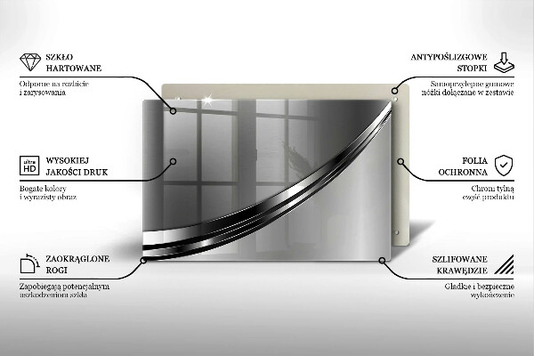 Skleněná deska za sporák Kovová abstrakce