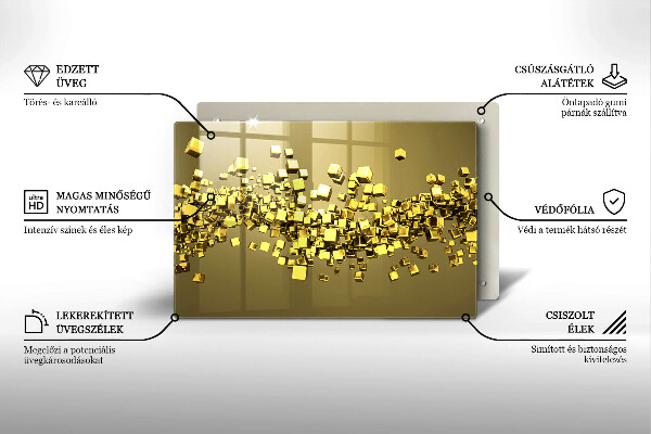 Skleněná deska za sporák Abstraktní 3D geometrie