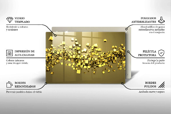 Skleněná deska za sporák Abstraktní 3D geometrie