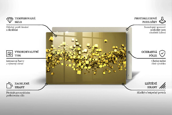 Skleněná deska za sporák Abstraktní 3D geometrie