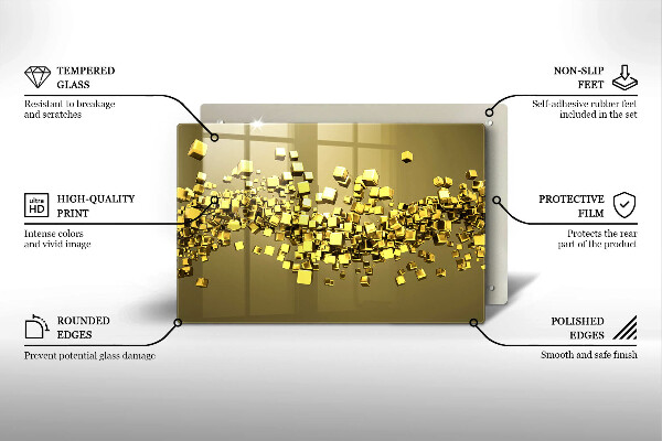 Skleněná deska za sporák Abstraktní 3D geometrie