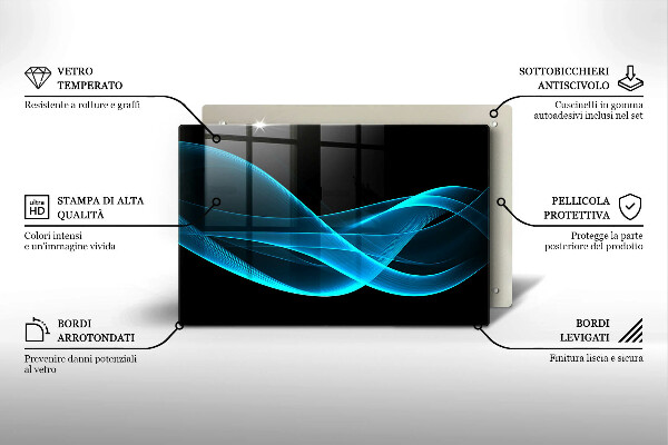 Skleněná deska za sporák Modrá abstrakce