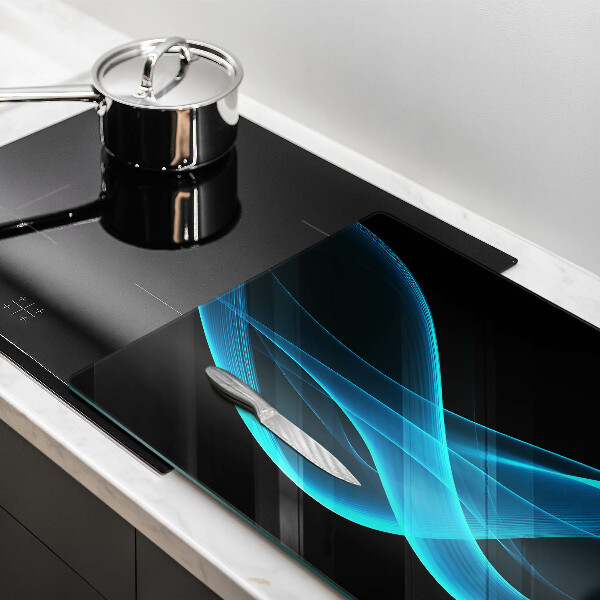 Skleněná deska za sporák Modrá abstrakce