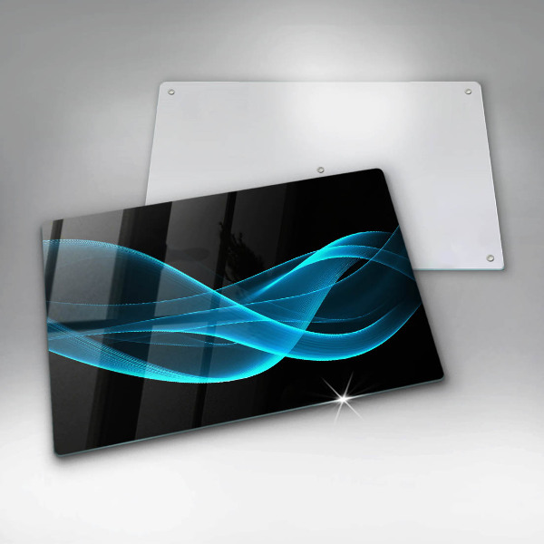 Skleněná deska za sporák Modrá abstrakce