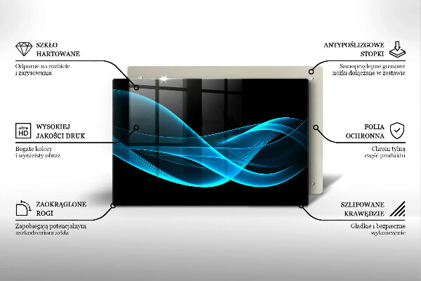 Skleněná deska za sporák Modrá abstrakce