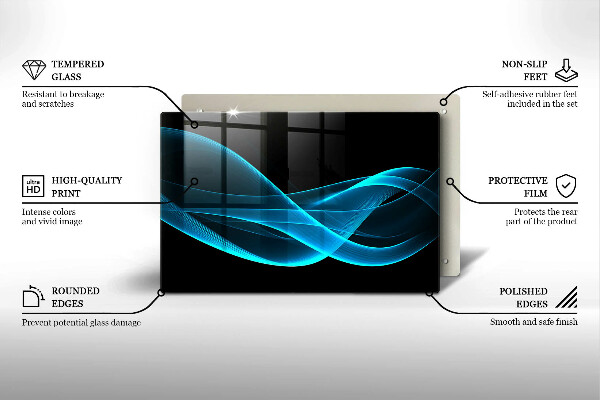 Skleněná deska za sporák Modrá abstrakce