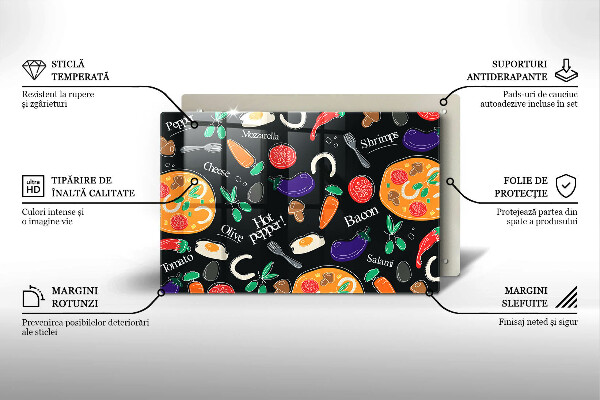 Skleněná deska za sporák Jídlo ilustrace