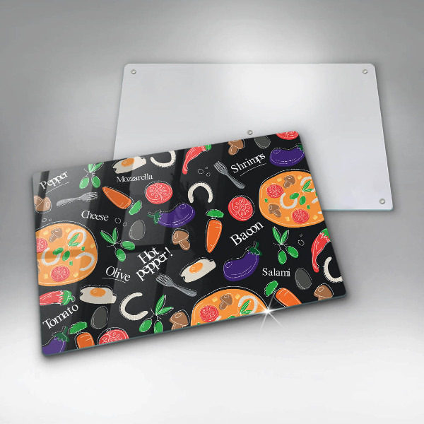 Skleněná deska za sporák Jídlo ilustrace