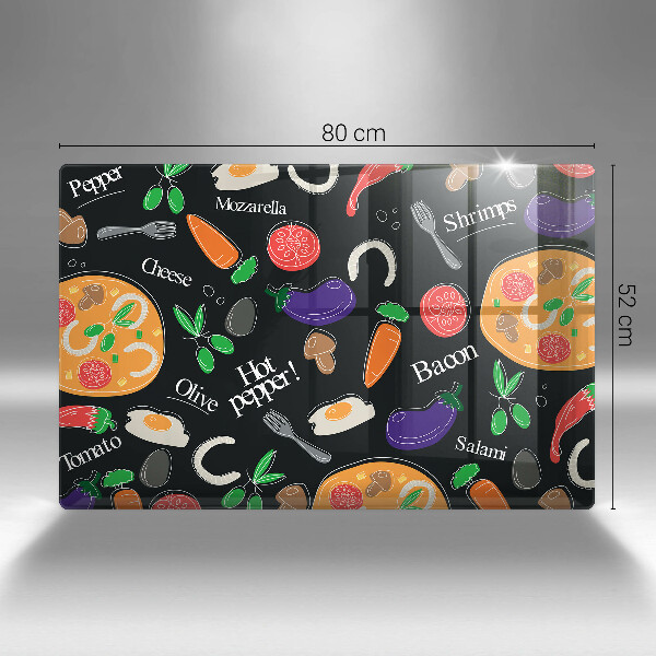 Skleněná deska za sporák Jídlo ilustrace