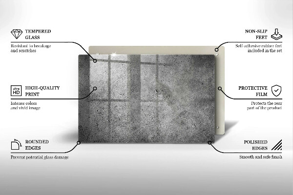 Skleněná deska za sporák Textura betonového kamene