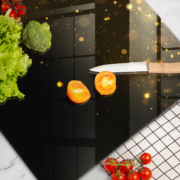 Skleněná deska za sporák Zlaté třpytky