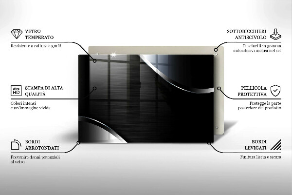 Skleněná deska za sporák Kovová abstrakce