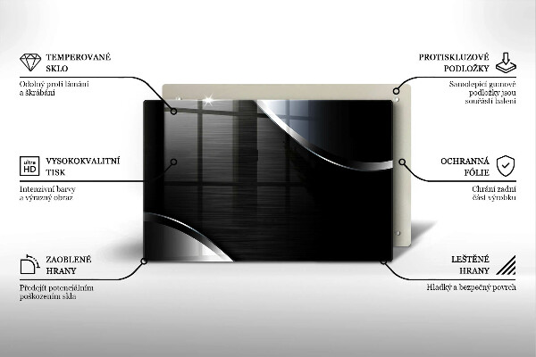 Skleněná deska za sporák Kovová abstrakce