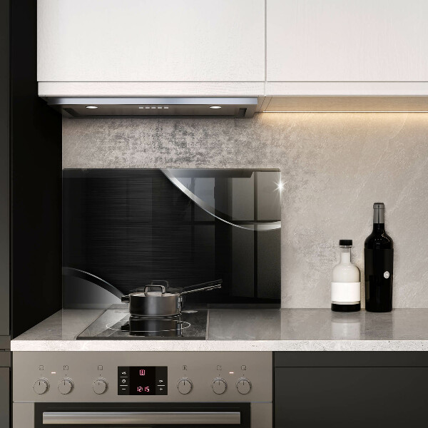 Skleněná deska za sporák Kovová abstrakce