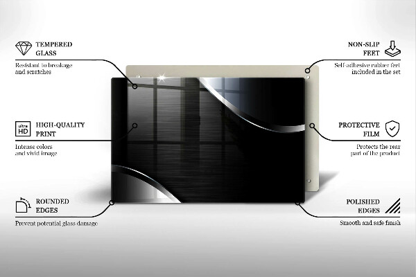 Skleněná deska za sporák Kovová abstrakce