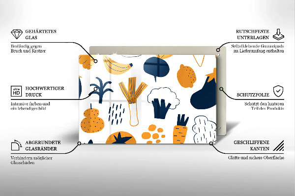 Skleněná deska za sporák Jídlo ilustrace