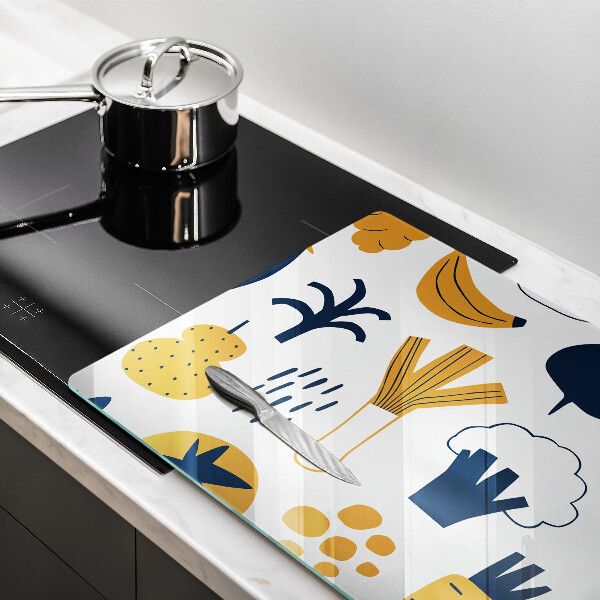 Skleněná deska za sporák Jídlo ilustrace