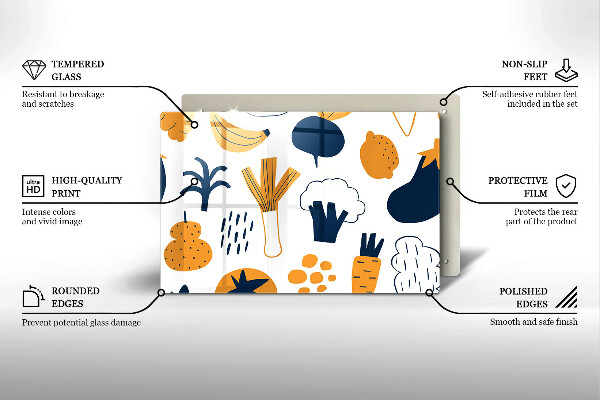 Skleněná deska za sporák Jídlo ilustrace