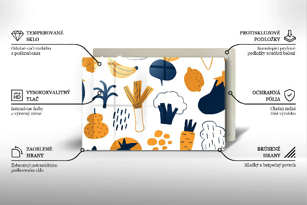 Skleněná deska za sporák Jídlo ilustrace