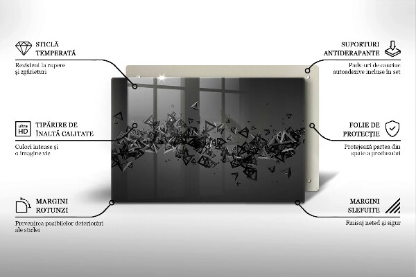 Skleněná deska za sporák Abstraktní 3D tvary