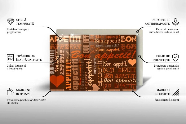 Skleněná deska za sporák Bon appetit