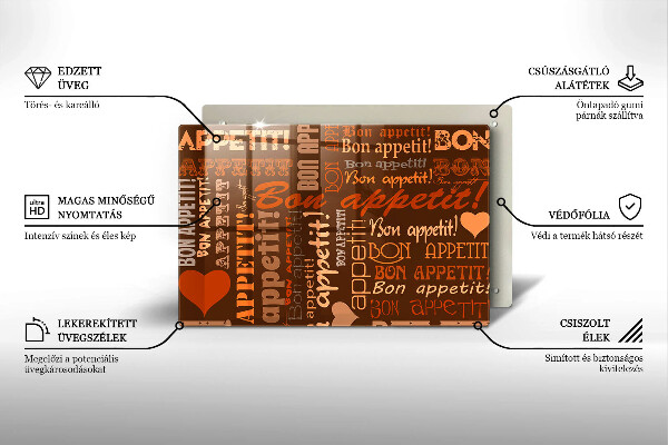 Skleněná deska za sporák Bon appetit