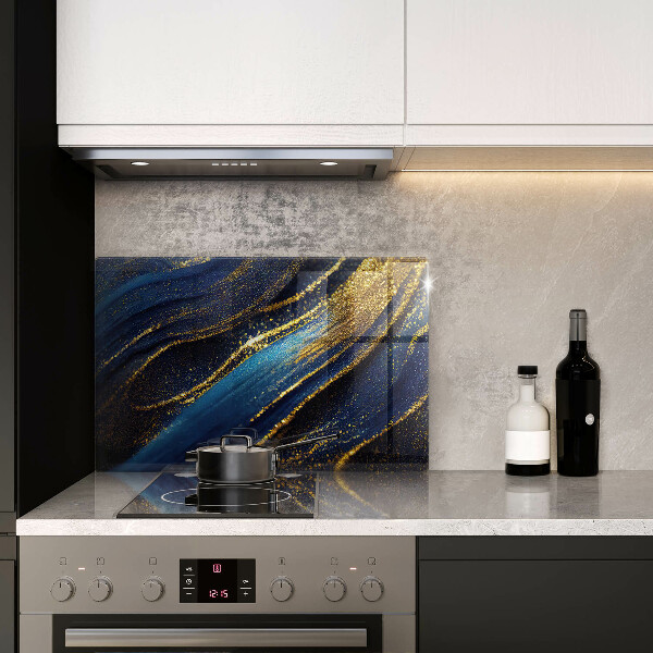 Skleněná deska za sporák Námořnická modrá abstrakce