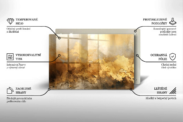 Skleněná deska za sporák Bohatá textura