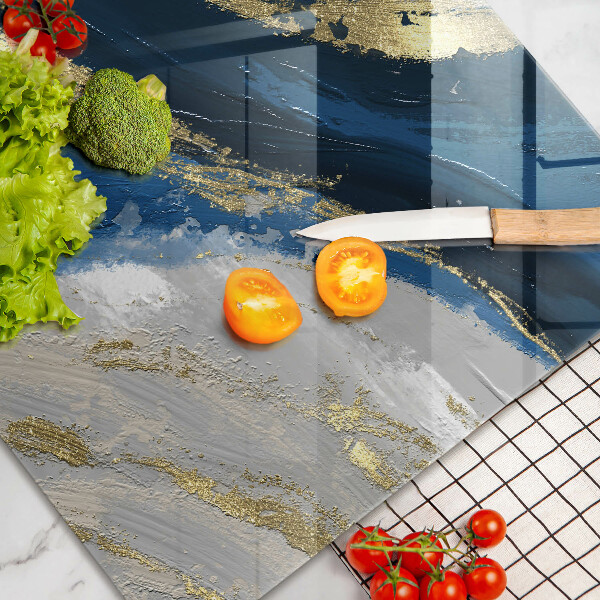 Skleněná deska za sporák Textura se zlatem