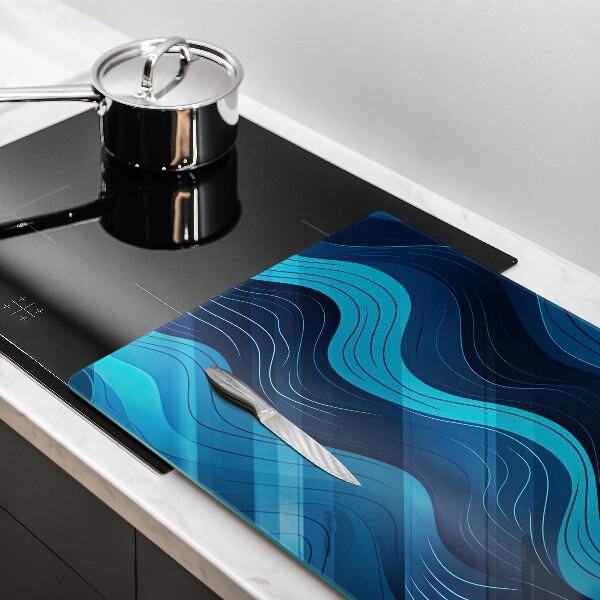 Skleněná deska za sporák Abstraktní vlny