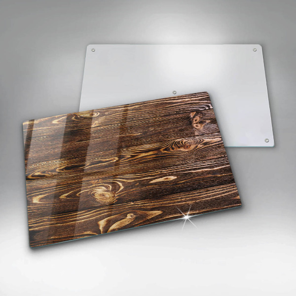 Skleněná deska za sporák Textura dřeva