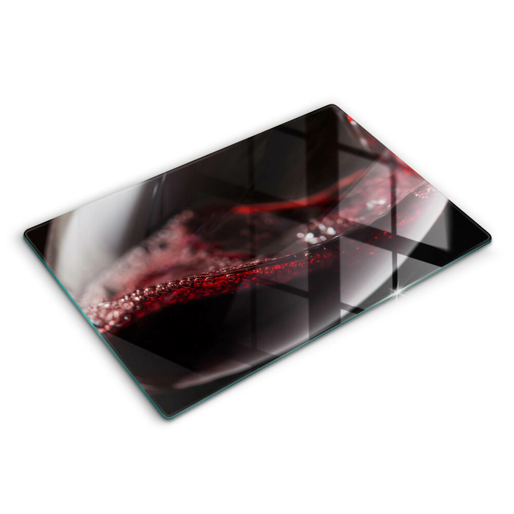 Skleněná deska za sporák Červené víno ve sklenici