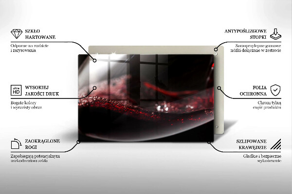 Skleněná deska za sporák Červené víno ve sklenici