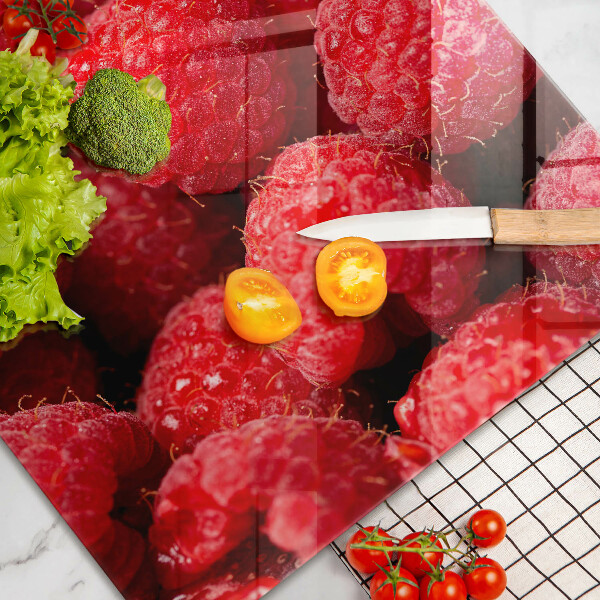 Skleněná deska za sporák Malinové ovoce