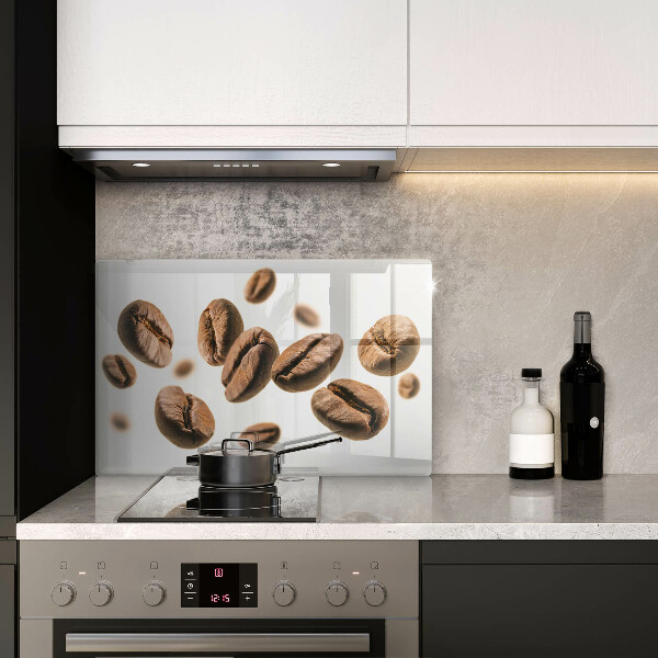 Skleněná deska za sporák Kávová zrna