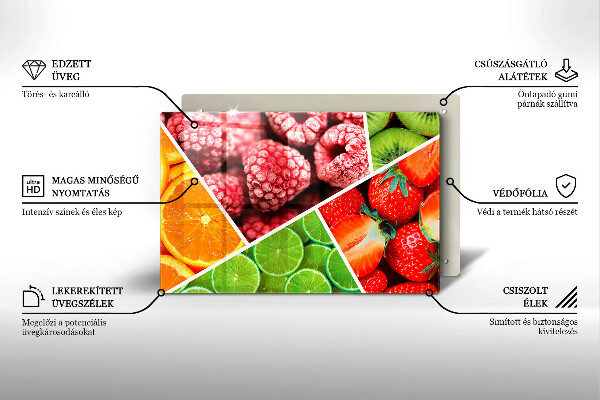 Skleněná deska za sporák Barevné ovoce