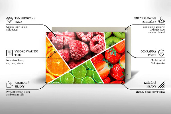 Skleněná deska za sporák Barevné ovoce