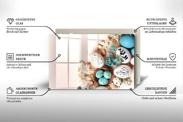 Skleněná deska za sporák velikonoční dekorace